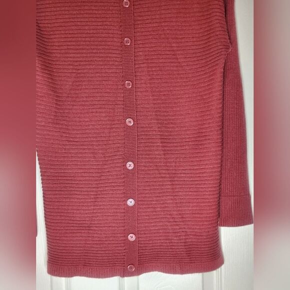 Tahari M Ginger MERINO WOOL Blend Knit Buttons Up Back Lngslvs Women's Sweater - Picture 10 of 10